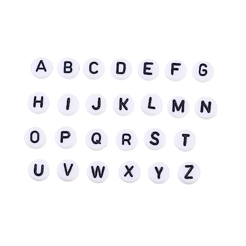Angoily 1 Satz Acryl Buchstabenperlen Set mit Weiße Flache Perlen für DIY Schmuck Kinderfreundlich Geruchsneutral und Sicher für Bastelprojekte für Armbänder und Ketten Angoily 1 Satz Acryl Buchstabenperlen Set mit Weiße Flache Perlen für DIY Schmuck Kinderfreundlich Geruchsneutral und Sicher für Bastelprojekte für Armbänder und Ketten von Angoily