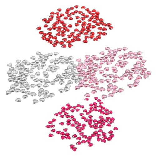 Angoily 1 Satz Acryl Herz Strasssteine Flache Rückseite Dekosteine Bastelzubehör Für Hochzeit Und Diy Projekte Und Rosatönen Vielseitig Einsetzbar Für Schmuck Und Dekoration 400 Stück von Angoily