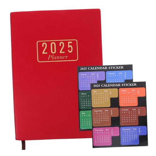 Angoily 1 Satz Agenda-buch Tägliches Notizbuch Bunt Zeitschrift Schulbedarf Tagesplaner-notizbuch Zurück Zu Schulmaterial Pad Machen Studenten Tagesplaner 2025 Notizblock Rot Papier von Angoily