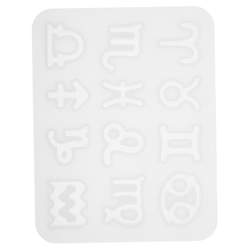 Angoily 1 Satz Anhängerform Schlüssel Horoskop Stern Gießform Für Anhänger Tierkreis Dekoration Astrologie Halskettenanhänger Fondant Herstellung Silikonformen Zum Basteln Kieselgel Weiß von Angoily