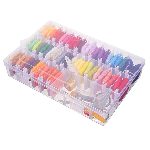 Angoily 1 Satz Armbandschnur Set Farben Stickgarn Kit für Diy Stickerei Hochwertiges Material Leicht und Tragbar für Bastelprojekte Zubehör und Aufbewahrungsbox von Angoily