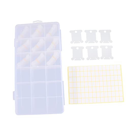 Angoily 1 Satz Bobbin Winder Sticker Fächer Stickerei Organizer Box mit Verstellbaren Fächern zur Aufbewahrung von Garn Nadeln und Zubehör für Kreuzstich und Stickerei von Angoily