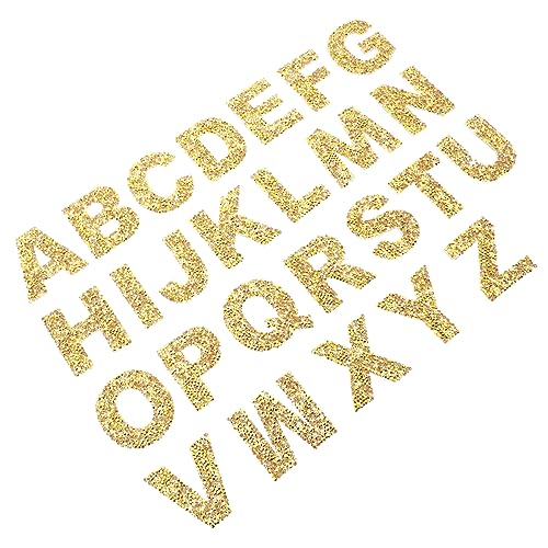 Angoily 1 Satz Bügelbilder Strass Alphabet Patches Glitzer Applikationen für Kleidung Jeans Taschen Hüte Selbstklebend DIY Bastelbedarf Goldene Farbvariante Einzigartiges Design Angoily 1 Satz Bügelbilder Strass Alphabet Patches Glitzer Applikationen für Kleidung Jeans Taschen Hüte Selbstklebend DIY Bastelbedarf Goldene Farbvariante Einzigartiges Design von Angoily