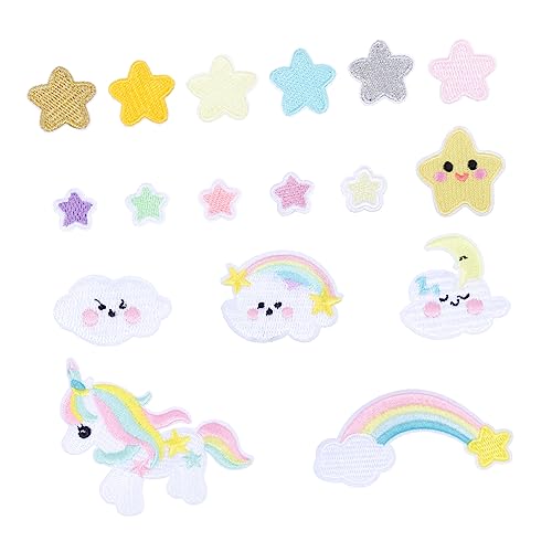 Angoily 1 Satz Bunten Einhorn Stickern für Kleidung Kreative Diy Besatz Patches zum Aufbügeln oder Nähen für Taschen Kleider Jeans und Mehr von Angoily