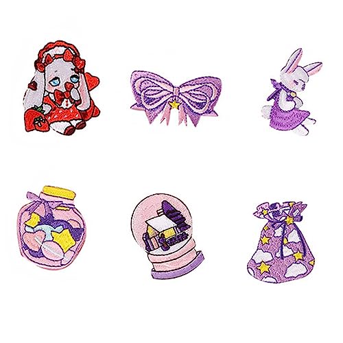 Angoily 1 Satz Cartoon Applikationen Selbstklebende Und Aufbügelbare Patches Für Kleidung Taschen Und Hüte Diy Flicken Zur Dekoration Und Reparatur Von Textilien 6 Stück von Angoily