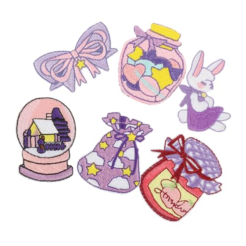Angoily 1 Satz Cartoon Stickerei Patches Diy Applikationen Für Kleidung Taschen Und Hüte Selbstklebend Zum Reparieren Und Dekorieren Von Textilien 6 Stück von Angoily