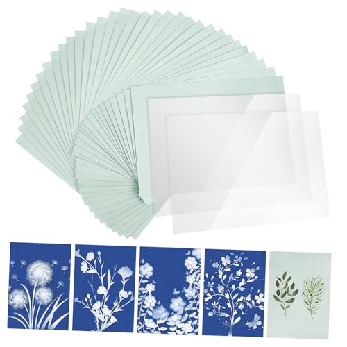 Angoily 1 Satz Cyanotypie DIY Druckpapier Kunstpapier Vielseitiges Druckpapier Fotodruck Papier Sonnenpapier Sonne Kunstdruckpapier Sun Print Kit Bastelbedarf aus Papier Naturfaser-Papier von Angoily