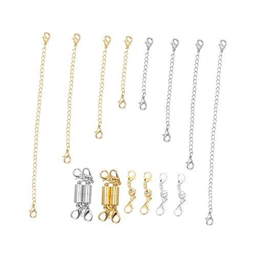 Angoily 1 Satz Cylindrische Magnetverschluss Halskette mit Verlängerungskette Diy Schmuckzubehör Gold und Silber für Armbänder und Ketten Einfach zu Handhaben Angoily 1 Satz Cylindrische Magnetverschluss Halskette mit Verlängerungskette Diy Schmuckzubehör Gold und Silber für Armbänder und Ketten Einfach zu Handhaben von Angoily