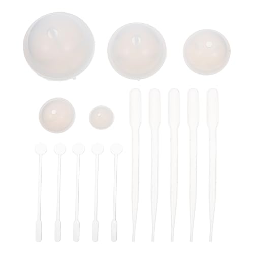 Angoily 1 Satz DIY Kugel Silikonformen Set Kristall Anhänger Zubehör für Epoxidharz Runde Ball Gießformen für Schmuckherstellung Bastelideen und Dekorationen von Angoily