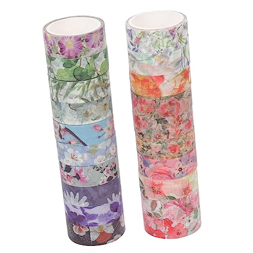 Angoily 1 Satz Diy Blumen Washi Tape Set Dekorative Klebebänder Für Scrapbooking Journaling Und Vielseitige Selbstklebende Blütenmuster Für Handbuch Und Kreative Projekte 20 Rollen von Angoily