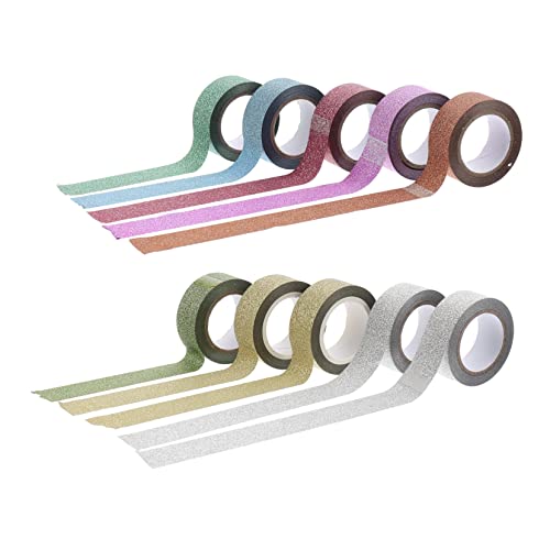 Angoily 1 Satz Diy Glitzer Klebebänder Farbige Washi Tapes Für Und Dekoration Selbstklebend Und Abreißbar Für Scrapbooking Und Journaling 10 Stück von Angoily