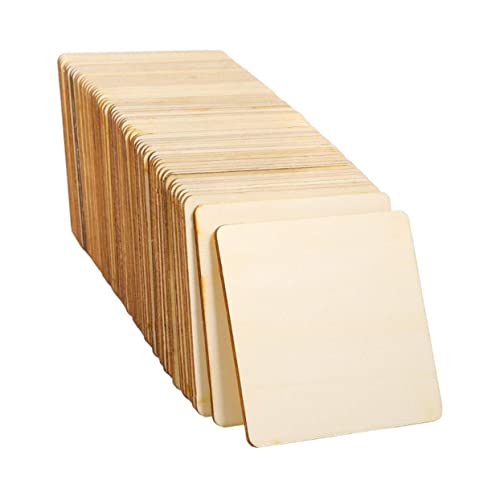 Angoily 1 Satz Diy Holzscheiben Quadratische Unvollendete Holzplatten Zum Basteln Für Handarbeiten Dekoration Für Hochzeiten Und Persönliche Projekte 30 Stück von Angoily