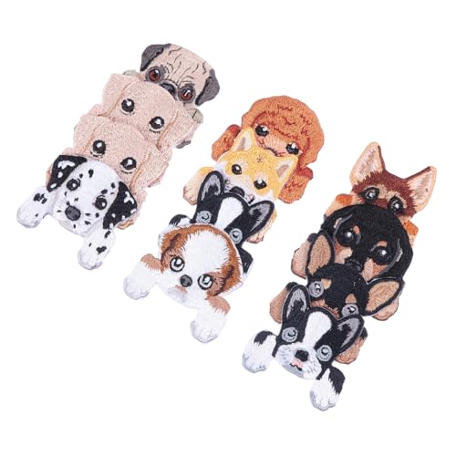 Angoily 1 Satz Diy Hundekopf Aufnäher Stickerei Patches Für Kleidung Und Accessoires Wiederverwendbar Flicken Von Löchern Und Individuellen Bastelprojekten 12 Stück von Angoily