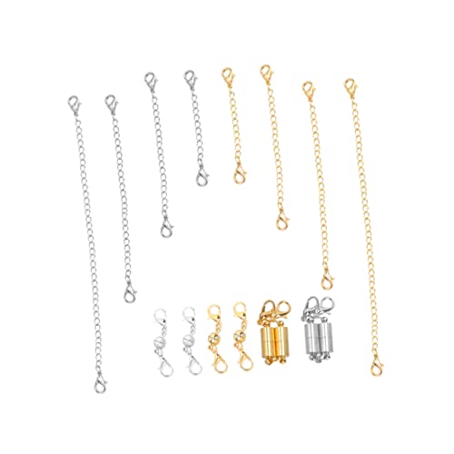 Angoily 1 Satz Diy Magnetverschluss für Halskette Armband und Fußkette Zylinderförmige Gold Silber Magnetschließe Einfache Verbindung für Schmuckherstellung von Angoily