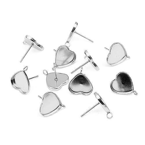 Angoily 1 Satz Diy Ohrstecker Basis Herzform Ohrstecker Zubehör Für Schmuckherstellung Innendurchmesser Für Bastelprojekte 20 Stück von Angoily
