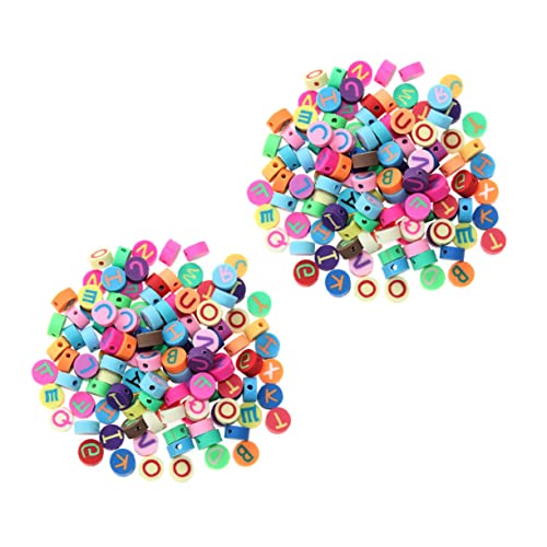 Angoily 1 Satz Diy Polymer Clay Buchstabenperlen Mischfarben Armband Bastelmaterial Für Schmuckherstellung Lose Perlen Für Designs Und Personalisierte 200 Stück von Angoily
