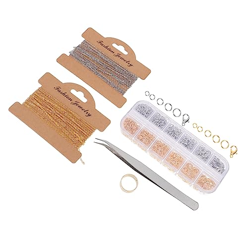 Angoily 1 Satz Diy Schmuckherstellungsset mit Kupfer Beschichteten Eisenketten Gold und Weiß Offenen Ringen und Lobster Clips für Kreative Bastelprojekte Angoily 1 Satz Diy Schmuckherstellungsset mit Kupfer Beschichteten Eisenketten Gold und Weiß Offenen Ringen und Lobster Clips für Kreative Bastelprojekte von Angoily