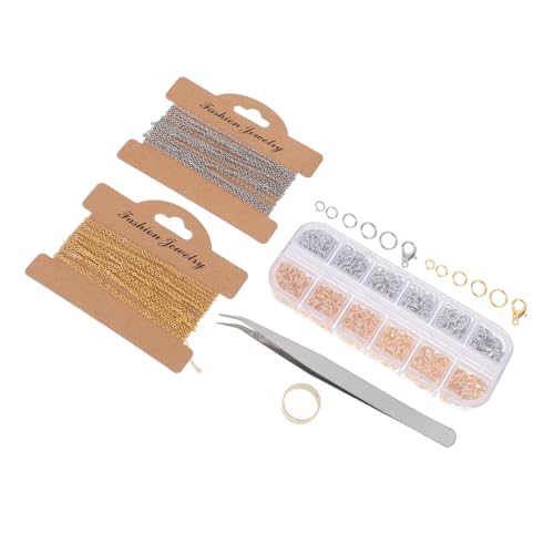 Angoily 1 Satz Diy Schmuckherstellungsset mit Kupferbeschichteten Eisenketten Öffnungsringen und Krebsscherenverschluss für Bastelprojekte Angoily 1 Satz Diy Schmuckherstellungsset mit Kupferbeschichteten Eisenketten Öffnungsringen und Krebsscherenverschluss für Bastelprojekte von Angoily