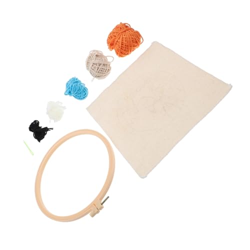 Angoily 1 Satz Diy Stickerei für Anfänger Handarbeitsmaterialien mit Fox Muster ohne Stanznadel und Stativ Handgemachte Bastelaccessoires für Dekorationen und Kinderhobbys von Angoily