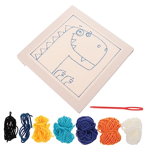 Angoily 1 Satz Diy Stickerei für Anfänger Handgemachte Materialien für Dinosaurier Muster ohne Stanznadel und Stativ Perfektes Kunsthandwerk von Angoily