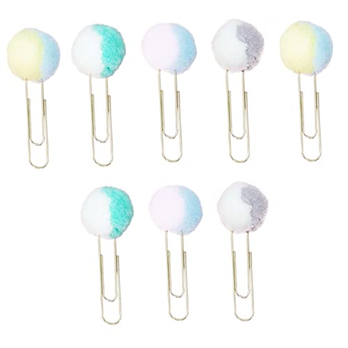 Angoily 1 Satz Doppelt Gefärbte Plüschball Papierclips Teiliges für Scrapbooking Büro Diy Leichte Langlebige Büroklammern Zufälligen Farben für Dokumente Lesezeichen und von Angoily