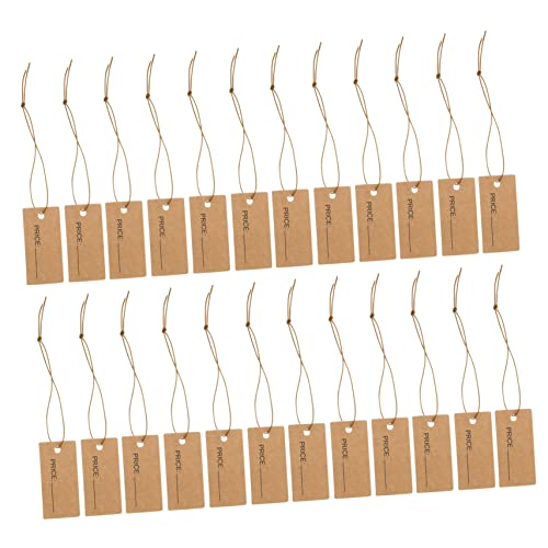 Angoily 1 Satz Elastisches Seiletikett Für Hängendes, Aufgereihtes Etikett Einzelhandel Etiketten Schlüssel Hanging -tags Schild Gold Schmuck Karten Kraftpapier Hellbraun 100 Stück von Angoily