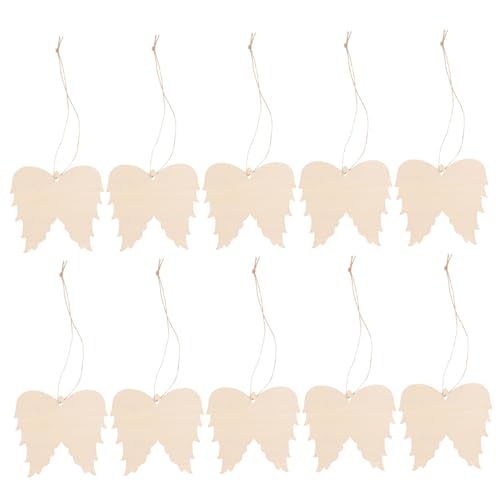 Angoily 1 Satz Engelsflügel Anhänger hängend Materialien Party schmucklos Form Rohlinge basteln Holzhandwerk unvollendet leere Ornamente Rohlinge zum Basteln bemalbare Ornamente Hanfseil von Angoily