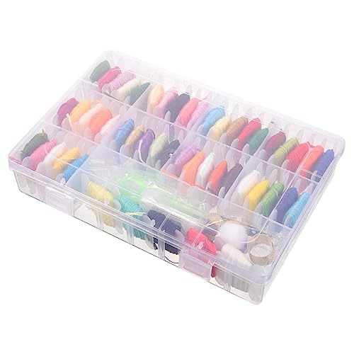 Angoily 1 Satz Farben Stickgarn für Diy Armbänder Handarbeitsfäden mit Aufbewahrungsbox und Zubehör für Anfänger und Bastelprojekte für Stickerei und Kunstwerke von Angoily