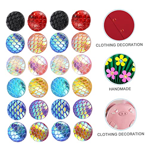 Angoily 1 Satz Flache Rückseite Meerjungfrau Fischschuppen Harz Cabochons Gemischte Farben Für Diy Schmuckherstellung Und Bastelarbeiten Resin Patches Rund Einfach Zu Verwenden 200 Stück von Angoily