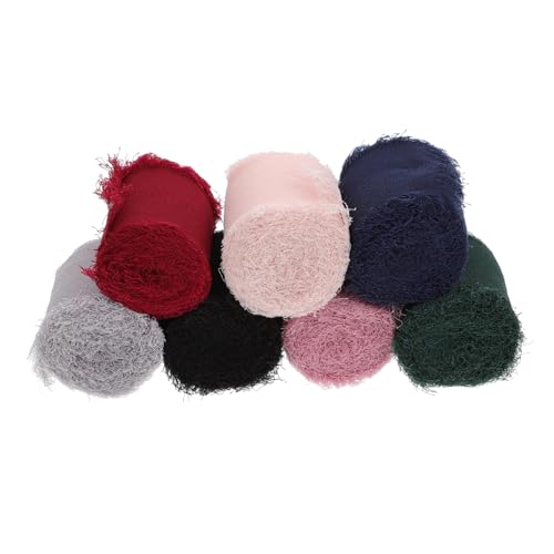 Angoily 1 Satz Fransen Chiffonbänder Für Hochzeitskarten Diy Dekoration Geschenkbänder Weinrot Nude Mauve Seidiges Langlebiges Material Für Projekte 7roll von Angoily