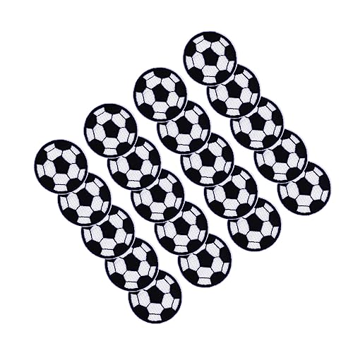 Angoily 1 Satz Fußball Stickerei Patches Für Kleidung Aufnäher Mit Applikation Zum Aufbügeln Oder Aufnähen Durchmesser Vielseitig Für Jeans Taschen Und Dekoration 20 Stück von Angoily