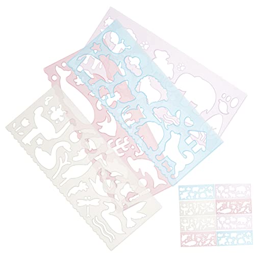 Angoily 1 Satz Geometrischer Vorlagenherrscher Schablonen Schablone Für Tierschablonen Tier Schablone Kinderspielkits Malschablonen Tier Zootier-schablonen Pp 12 Stück von Angoily