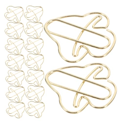 Angoily 1 Satz Goldene Büroklammer Bürodesk -zubehör Geformte Papierklammern Hinweis Clips Ticketclips Büroklammern Büroklammer Befestigen Datei-clip Papierclips Für Büro Eisen 20 Stück von Angoily