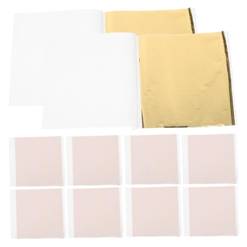 Angoily 1 Satz Goldfolie Nachahmung Gold Foliepapier Metallblatt Folienkarton Blattfolienpapier Metallisches Kartonpapier Metallic-gold-seidenpapier Eloxiertes Aluminium Golden 100 Stück von Angoily