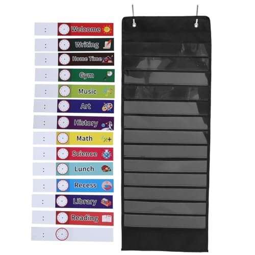 Angoily 1 Satz Hängende Tasche planen aufbewahrungssack storage pockets kalendarium bag swor Wand Taschenplan planen hängende Kalendertasche Planen Sie Taschendiagramme Oxford-Stoff Black von Angoily