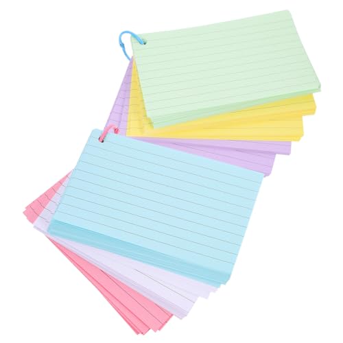 Angoily 1 Satz Haftnotizen für Karteikarten Ringe Karteikarten mit Ring farbige Notizkarten Blitzring Lernkarten für Kleinkinder leere Speicherkarten Karteikarten zum Lernen Papier von Angoily