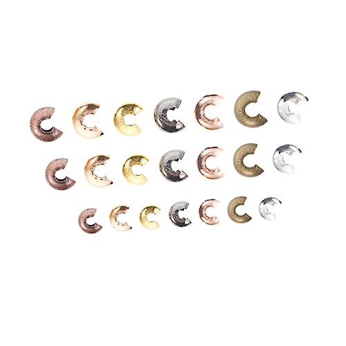 Angoily 1 Satz Halbrunde Quetschperlen Für Diy Schmuckherstellung Für Armbänder Schlüsselanhänger Leicht Langlebig Und Korrosionsbeständig Gemischte Farben 300 Stück von Angoily