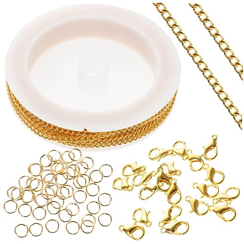 Angoily 1 Satz Halskette DIY Ketten offene Biegeringe für die Schmuckherstellung Karabinerverschlüsse kettenmachen schmuck machen DIY -Halskettekette armband DIY kette Eisen Golden Angoily 1 Satz Halskette DIY Ketten offene Biegeringe für die Schmuckherstellung Karabinerverschlüsse kettenmachen schmuck machen DIY -Halskettekette armband DIY kette Eisen Golden von Angoily