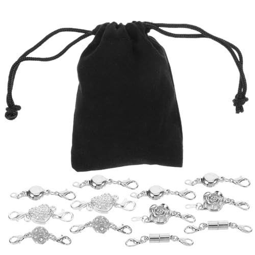 Angoily 1 Satz Halskettenverlängerung Halskettenketten Für Die Schmuckherstellung Goldene Verschlüsse Schmuck Diy Verschluss Magnetverschluss Selber Machen Schmuck Diy Zubehör Stoff Silver von Angoily