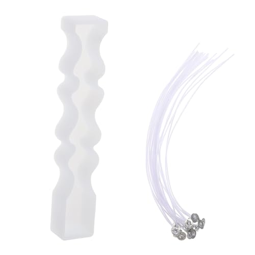 Angoily 1 Satz Handgemachte Kerzengießform für Diy Kerzenherstellung mit Dochten für Paraffin Wachs und Bienenwachskerzen Transparentes Design für Einfache Beobachtung Langlebig und von Angoily