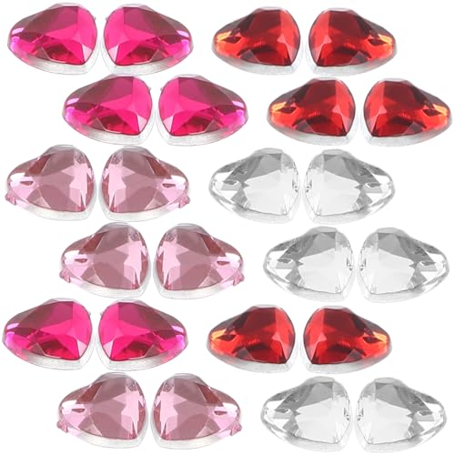 Angoily 1 Satz Herzförmige Acryl Strasssteine Flachrücken Dekosteine Für Diy Handwerk Hochzeitsdeko Und Bastelprojekte Für Kleidung Taschen Und Mehr 400 Stück von Angoily