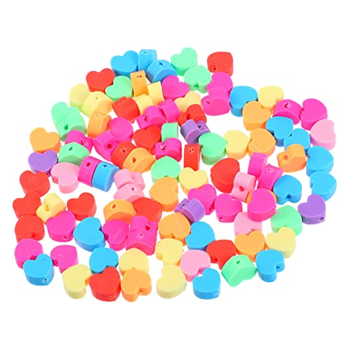 Angoily 1 Satz Herzform Lose Perlen Für Diy Armbänder Bunte Polymer Perlen Für Kreative Bastelprojekte Für Handarbeiten Und 100 Stück von Angoily