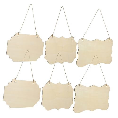 Angoily 1 Satz Holzschild Blanko zum Basteln Unfertige Holzschilder mit Juteseil für Diy Beschriftung Dekoration und Projekte für Zuhause und Feste von Angoily