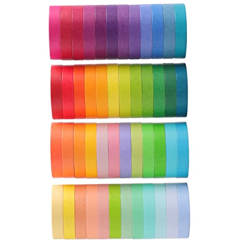 Angoily 1 Satz Klebeband Sammelalbum Handwerk Farbig Materialien Dekorativ Aufkleber Für Scrapbooking Zeitschriftenzubehör Scrapbooking Tape Farben Diy Washi Tapes Flüsterpapier 48rollen von Angoily
