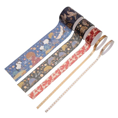 Angoily 1 Satz Klebeband Selbstklebendes Papierband Mit Elegantem Design Für Diy Dekoration Scrapbooking Handbuchgestaltung Und Mehr 5 Stück von Angoily