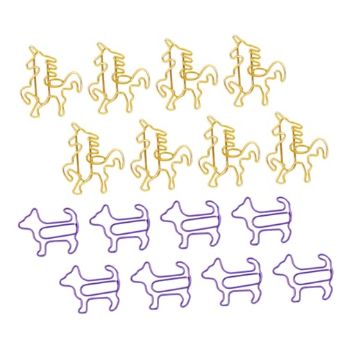 Angoily 1 Satz Kreative Büroklammern Im Tierdesign Hunde Einhörner Für Dokumentenorganisation Hübsche Clips Für Schule Büro Und Zuhause Robust Und Langlebig 20 Stück von Angoily