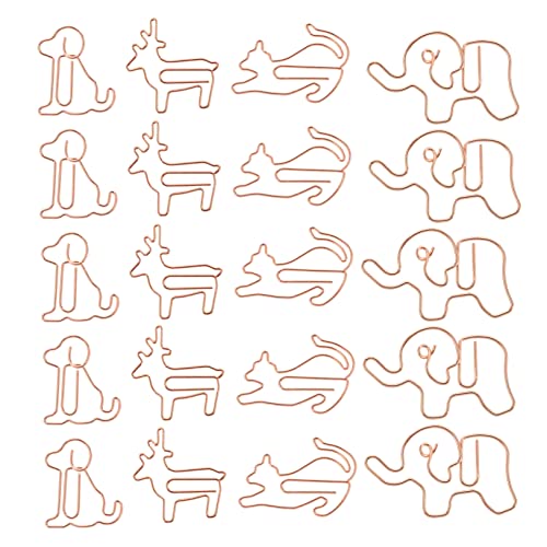 Angoily 1 Satz Kreative Tier Büroklammern Aus Metall Cartoon Design Lesezeichen Für Büro Und Schule Gold Katzen Hunde Und Spaßige Schreibwaren Für Notizen Und Dokumente 40 Stück von Angoily