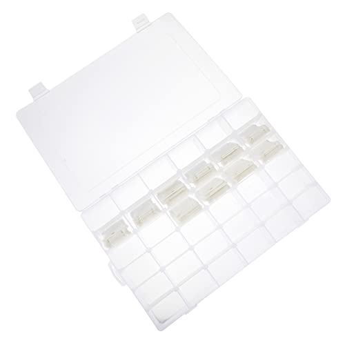 Angoily 1 Satz Kreuzstich Aufbewahrungsbox mit Fächern und Spulen Praktischer Organizer für Stickgarn Haftetiketten für Einfache Kennzeichnung für Bastelbedarf von Angoily