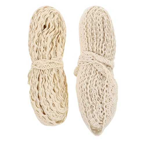Angoily 1 Satz Lace Ribbon Spitzenbänder Beige Für Diy Kleidung Bastelprojekte Hochzeitsdekoration Und Handarbeiten Robustes Baumwollmaterial Einfach Zu Verarbeiten Und 2rollen von Angoily