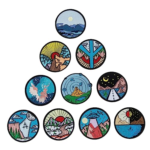 Angoily 1 Satz Landschaftsserie Stickerei Patches Für Diy Rucksäcke Und Kleidung Applikationen Zur Dekoration Für Handarbeiten Und Reparaturen 10 Stück Angoily 1 Satz Landschaftsserie Stickerei Patches Für Diy Rucksäcke Und Kleidung Applikationen Zur Dekoration Für Handarbeiten Und Reparaturen 10 Stück von Angoily